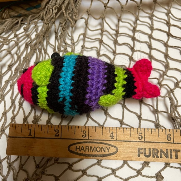 Crochet  Small Pink Faced Fish Lava Bead Essential Oil Diffuser Ornament SK - Picture 3 of 3